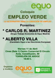 Cartel Coloquio Empleo Verde 11-04-2014