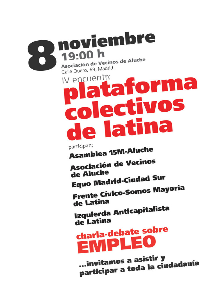 Encuentro Empleo Plataforma Colectivos Latina