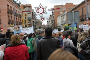 Manifestantes marchando