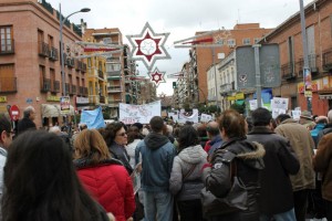 Manifestantes marchando