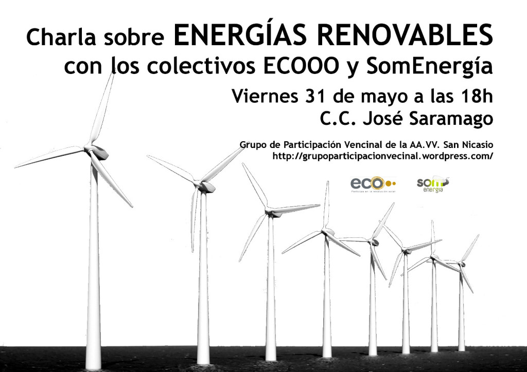 Cartel de la charla sobre energías renovables